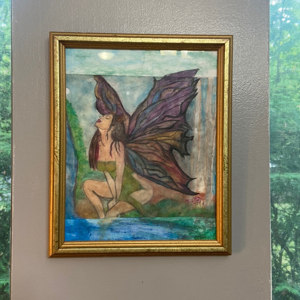 Fairy pastel painting with pastel. Multicoloured and emotes hope and freedom.